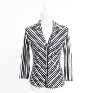 SALE Vintage Y2K Black and White Striped Button Down Top M